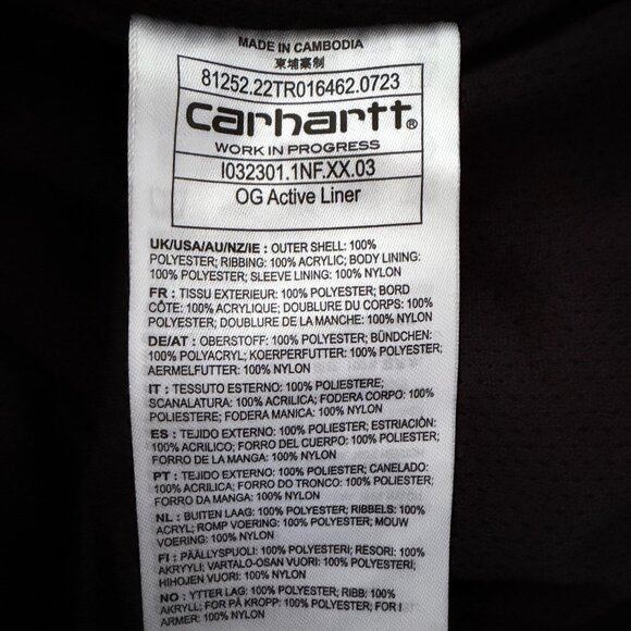Carhartt WIP Work in Progress OG Active Liner Sherpa Fleece Brown - Picture 7 of 7
